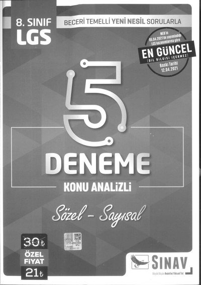LGS 5 DENEME KONU ANALİZİ SÖZEL SAYISAL Panda Fotokopi & Baskı Merkezi