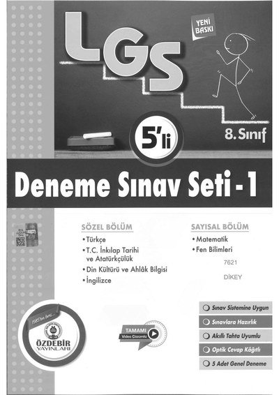 LGS DENEME SINAV SETİ -1 5'Lİ Panda Fotokopi & Baskı Merkezi