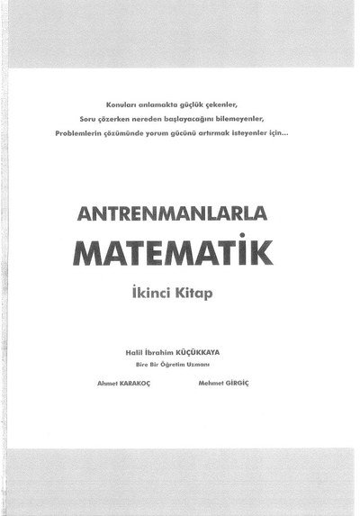 ANTRENMANLARLA MATEMATİK İKİNCİ KİTAP Panda Fotokopi & Baskı Merkezi