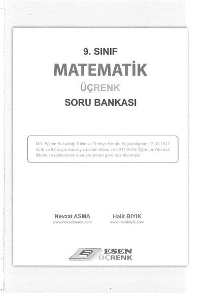 MATEMATİK ÜÇRENK SORU BANKASI Panda Fotokopi & Baskı Merkezi