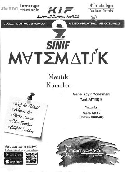 KADEMELİ İLERLEME FASİKÜLÜ MATEMATİK MANTIK KÜMELER