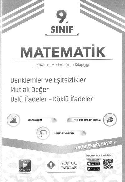 MATEMATİK SORU KİTAPÇIĞI DENKLEMLER VE EŞİTSİZLİKLER MUTLAK DEĞER ÜSLÜ İFADELER KÖKLÜ İFADELER