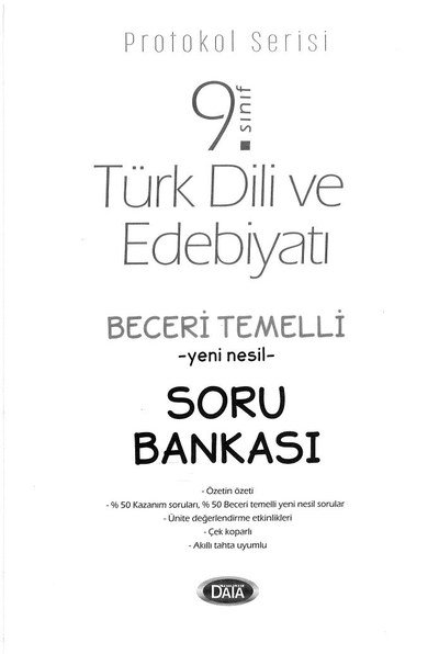 TÜRK DİLİ VE EDEBİYATI BECERİ TEMELLİ YENİ NESİL SORU BANKASI Panda Fotokopi & Baskı Merkezi