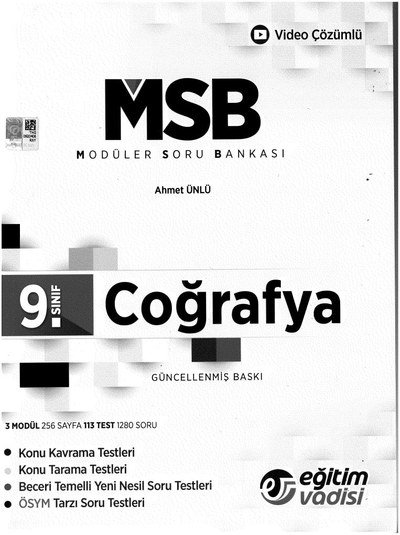 MODÜLER SORU BANKASI COĞRAFYA Panda Fotokopi & Baskı Merkezi