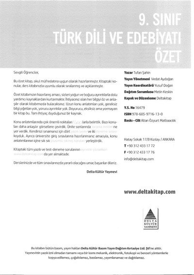 TÜRK DİLİ VE EDEBİYATI ÖZET Panda Fotokopi & Baskı Merkezi