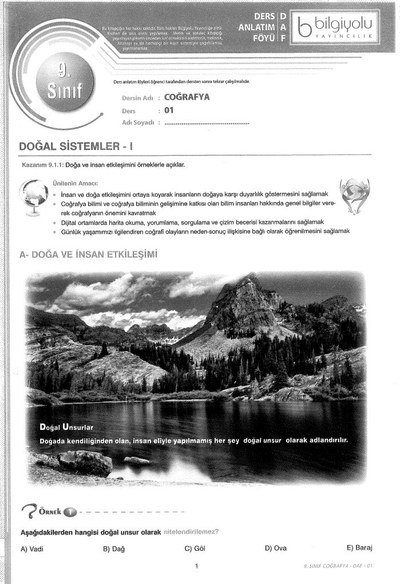 DERS ANLATIM FÖYÜ COĞRAFYA KONU ANLATIM Panda Fotokopi & Baskı Merkezi