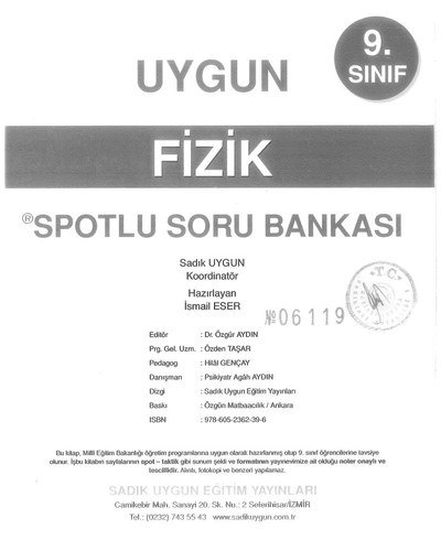 FİZİK SPOTLU SORU BANKASI Panda Fotokopi & Baskı Merkezi