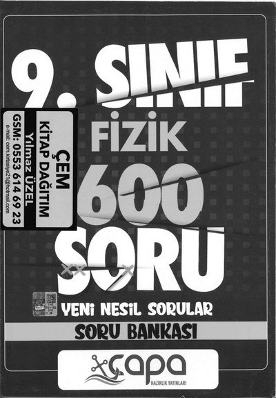 FİZİK 600 SORU YENİ NESİL SORULAR SORU BANKASI Panda Fotokopi & Baskı Merkezi