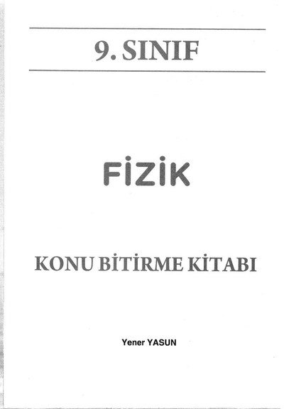 FİZİK KONU BİTİRME KİTABI Panda Fotokopi & Baskı Merkezi