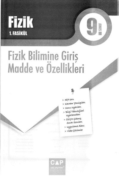 FİZİK 1. FASİKÜL FİZİK BİLİMİNE GİRİŞ MADDE VE ÖZELLİKLERİ