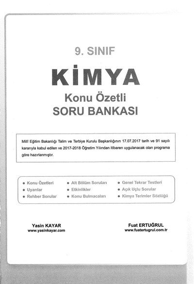 KİMYA KONU ÖZETLİ SORU BANKASI Panda Fotokopi & Baskı Merkezi