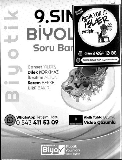 BİYOLOJİ SORU BANKASI BİYOTİK Panda Fotokopi & Baskı Merkezi