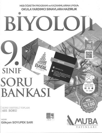 BİYOLOJİ SORU BANKASI 601 SORU Panda Fotokopi & Baskı Merkezi