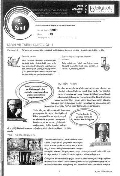 DERS ANLATIM FÖYÜ TARİH Panda Fotokopi & Baskı Merkezi