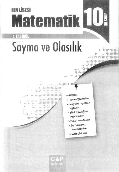 FEN LİSESİ MATEMATİK SAYMA VE OLASILIK Panda Fotokopi & Baskı Merkezi
