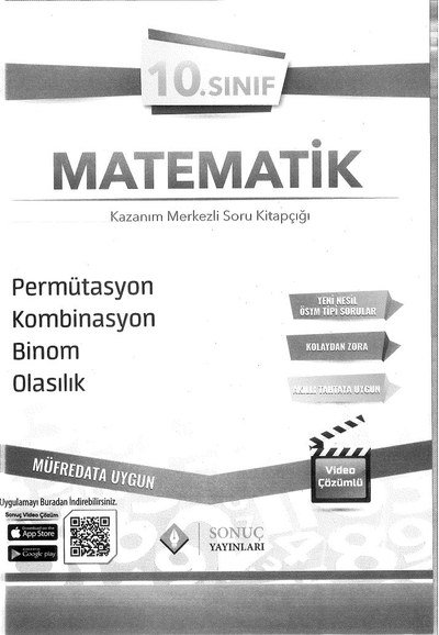 MATEMATİK PERMÜTASYON KOMBİNAYON BİNOM OLASILIK Panda Fotokopi & Baskı Merkezi