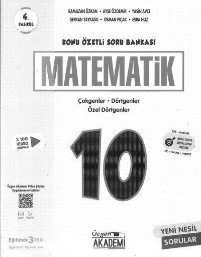 KONU ÖZETLİ SORU BANKASI MATEMATİK ÇOKGENLER DÖRTGENLER ÖZEL DÖRTGENLER Panda Fotokopi & Baskı Merkezi