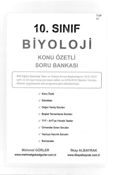 BİYOLOJİ KONU ÖZETLİ SORU BANKASI