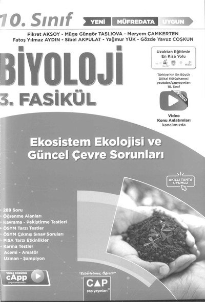 BİYOLOJİ 3. FASİKÜL EKOSİSTEM EKOLOJİSİ VE GÜNCEL ÇEVRE SORUNLARI Panda Fotokopi & Baskı Merkezi