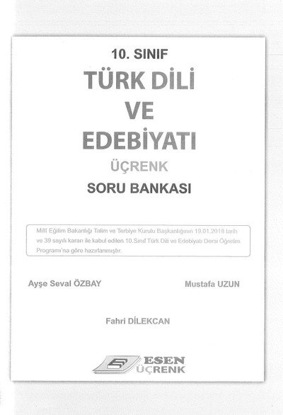 TÜRK DİLİ VE EDEBİYATI ÜÇRENK SORU BANKASI Panda Fotokopi & Baskı Merkezi