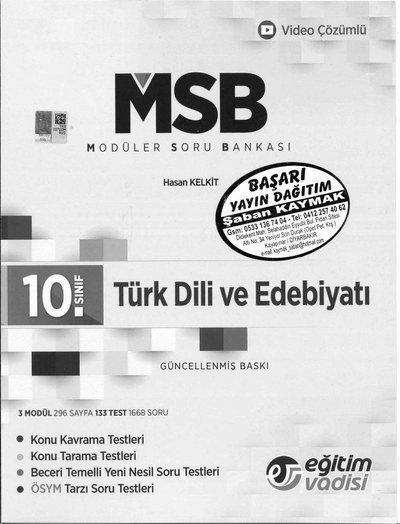 MODÜLER SORU BANKASI TÜRK DİLİ VE EDEBİYATI