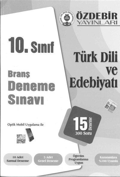 BRANŞ DENEME SINAVI TÜRK DİLİ VE EDEBİYATI 15 DENEME 300 SORU