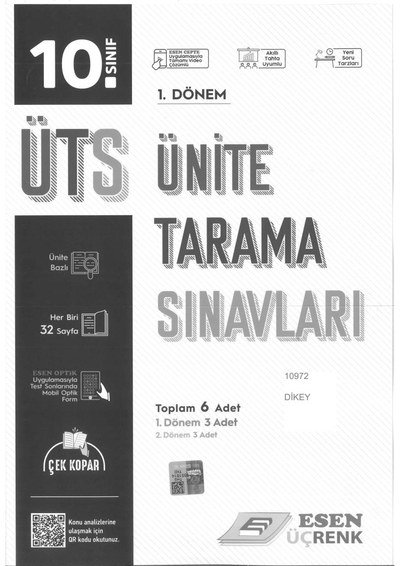 ÜNİTE TARAMA SINAVLARI 1. DÖNEM