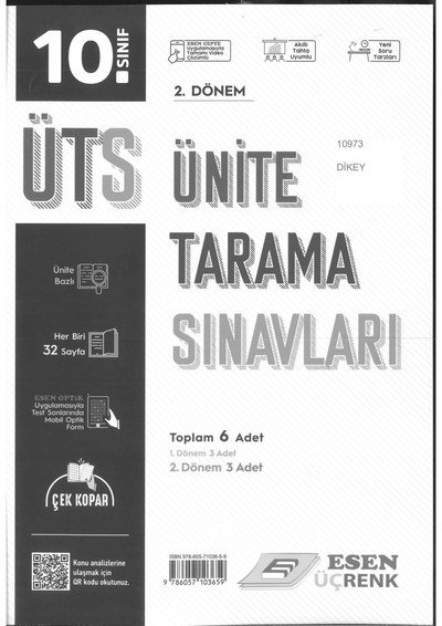 ÜNİTE TARAMA SINAVLARI 2. DÖNEM Panda Fotokopi & Baskı Merkezi