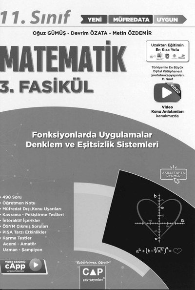MATEMATİK 3. FASİKÜL FONKSİYONLARDA UYGULAMALAR DENKLEM VE EŞİTSİZLİK SİSTEMLERİ