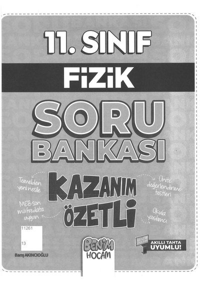 FİZİK SORU BANKASI KAZANIM ÖZETLİ BENİM HOCAM Panda Fotokopi & Baskı Merkezi
