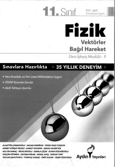 FİZİK VEKTÖRLER BAĞIL HAREKET Panda Fotokopi & Baskı Merkezi