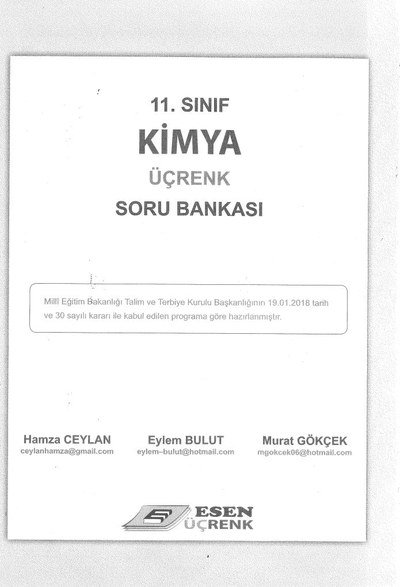 KİMYA ÜÇRENK SORU BANKASI Panda Fotokopi & Baskı Merkezi