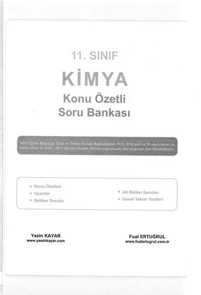 KİMYA KONU ÖZETLİ SORU BANKASI Panda Fotokopi & Baskı Merkezi