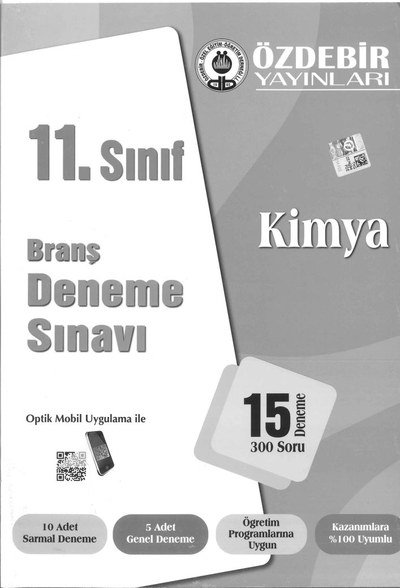 BRANŞ DENEME SINAVI KİMYA 15 DENEME 300 SORU Panda Fotokopi & Baskı Merkezi