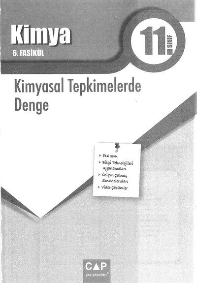 KİMYA 6. FASİKÜL KİMYASAL TEPKİMELERDE DENGE Panda Fotokopi & Baskı Merkezi