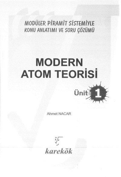MODERN ATOM TEORİSİ ÜNİT 1 Panda Fotokopi & Baskı Merkezi