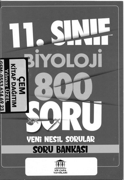 BİYOLOJİ 800 SORU YENİ NESİL SORULAR SORU BANKASI Panda Fotokopi & Baskı Merkezi