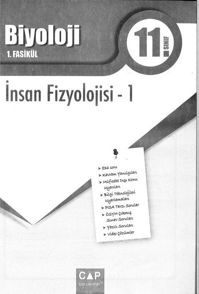 BİYOLOJİ 1. FASİKÜL İNSAN FİZYOLOJİSİ -1 Panda Fotokopi & Baskı Merkezi