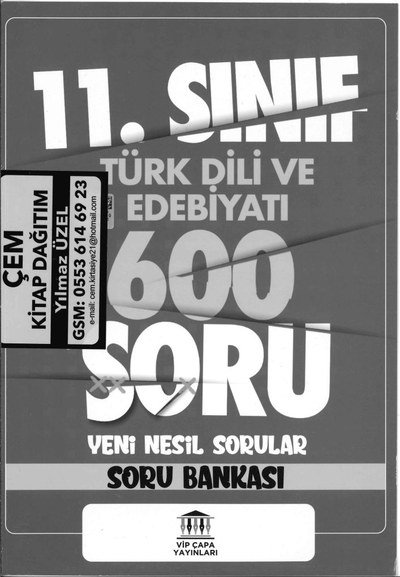 TÜRK DİLİ VE EDEBİYATI 600 SORU YENİ NESİL SORU BANKASI Panda Fotokopi & Baskı Merkezi