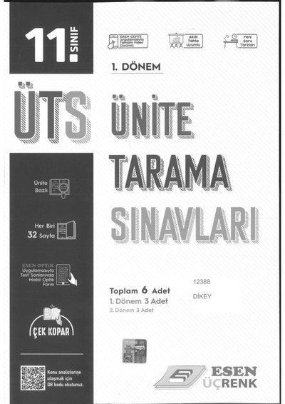 ÜNİTE TARAMA SINAVLARI 1. DÖNEM TOPLAM 6 ADET Panda Fotokopi & Baskı Merkezi