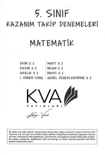 KAZANIM TAKİP DENEMELERİ MATEMATİK Panda Fotokopi & Baskı Merkezi