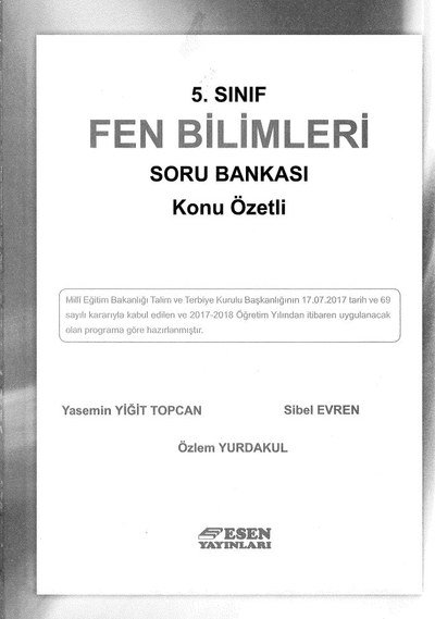 FEN BİLİMLERİ SORU BANKASI Panda Fotokopi & Baskı Merkezi
