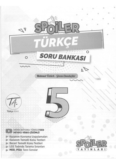 SPOİLER TÜRKÇE SORU BANKASI Panda Fotokopi & Baskı Merkezi