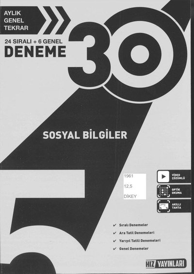 SOSYAL BİLGİLER 30 DENEME Panda Fotokopi & Baskı Merkezi