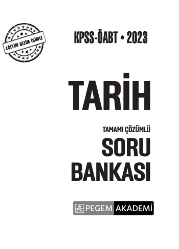 TARİH TAMAMI ÇÖZÜMLÜ SORU BANKASI Panda Fotokopi & Baskı Merkezi