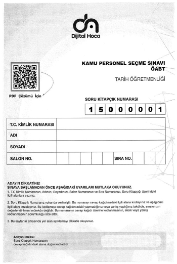 TARİH ÖĞRETMENLİĞİ 6*75 DENEME Panda Fotokopi & Baskı Merkezi