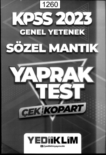 GENEL YETENEK SÖZEL MANTIK YAPRAK TEST