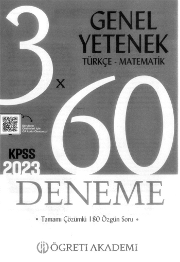 TÜRKÇE-MATEMATİK 3*60 DENEME ÇÖZÜMLÜ Panda Fotokopi & Baskı Merkezi