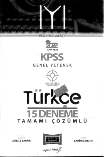 IYI HEDEF SERİSİ TÜRKÇE 15 DENEME ÇÖZÜMLÜ