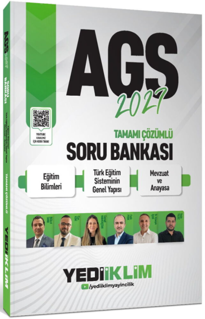 2027 MEB-AGS Eğitim Bilimleri, Türk Eğitim Sisteminin Genel Yapısı, Mevzuat ve Anayasa Soru Bankası Çözümlü Yediiklim Yayınları